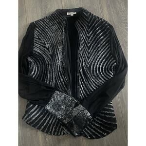 Vintage Obstinee Cardigan Jacket Size M Black Art To Wear Evening Cocktail Y2K